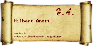 Hilbert Anett névjegykártya
